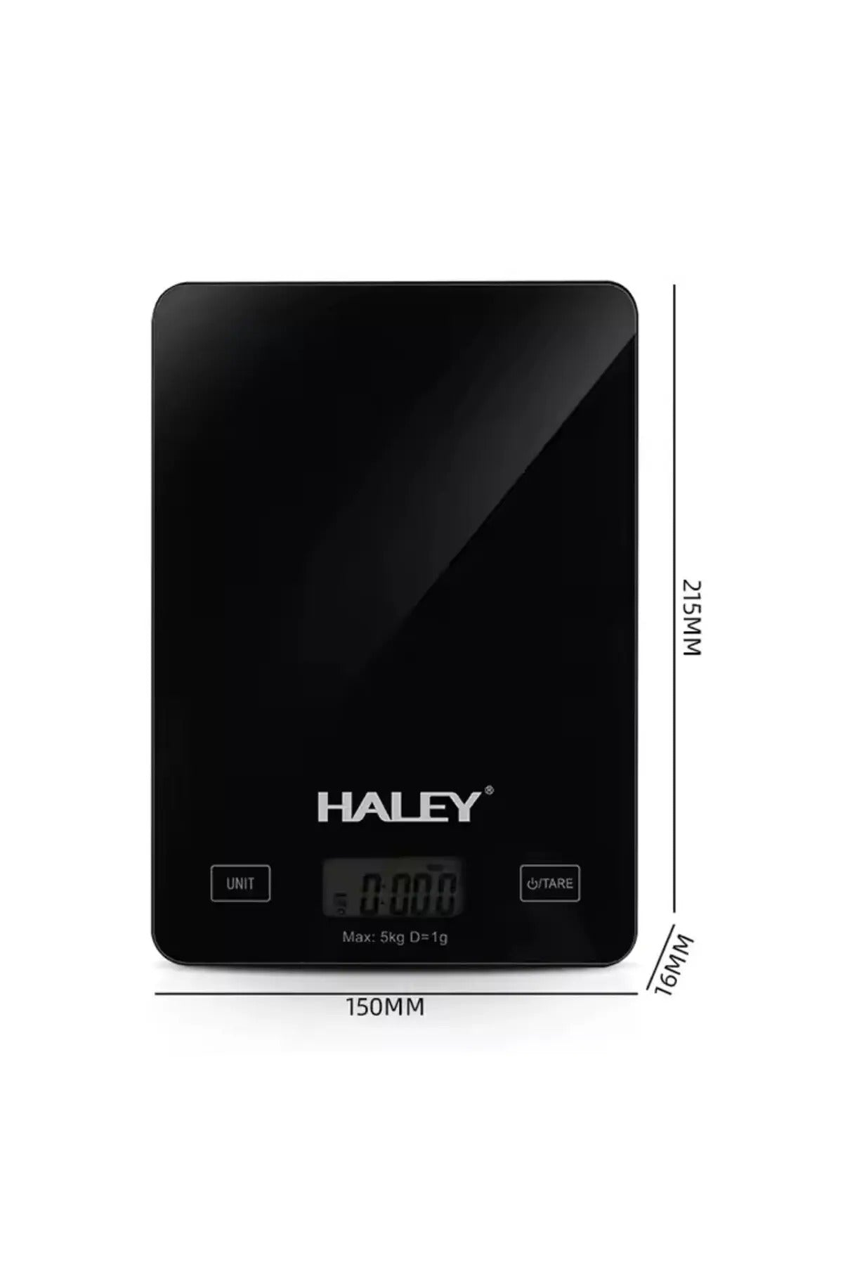 Cantar electronic, 5000G, Sticla, pentru bucatarie, Digital de inalta precizie, Negru