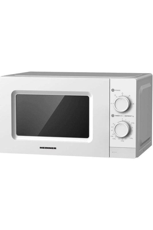 Cuptor cu microunde HEINNER HMW-MD20MWH, 20 l, Control mecanic, 700 W, Placa 25,5 cm (Alb)
