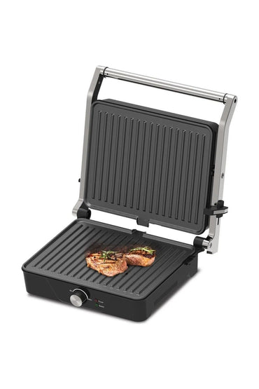 Gratar electric HEINNER GrillChef HEG-K2000CP, 2000 W, Placa fixa invelis antiaderent