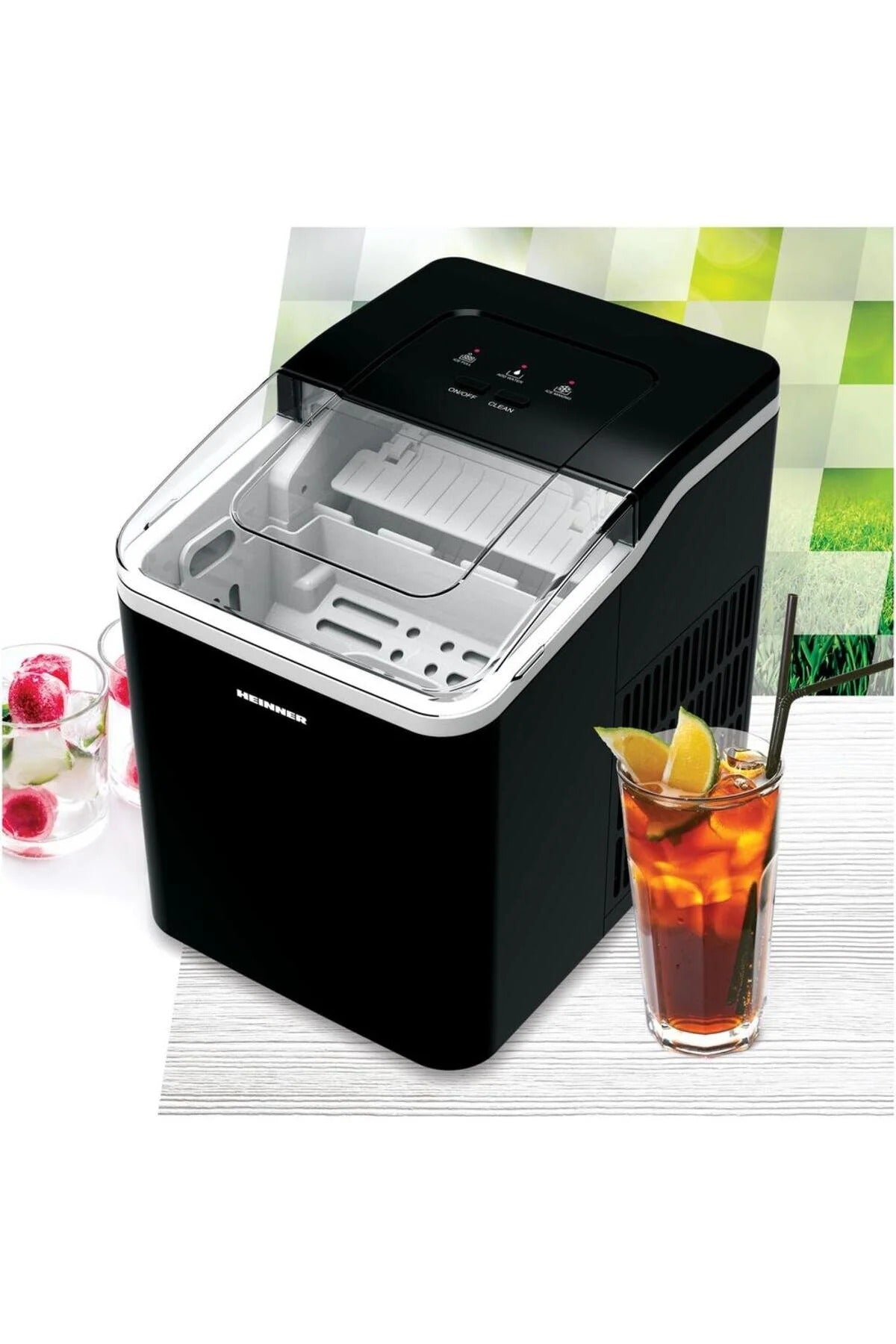 HEINNER Juneau Aparat de facut cuburi de gheata HIM-120BK, Capacitate 12kg/24h