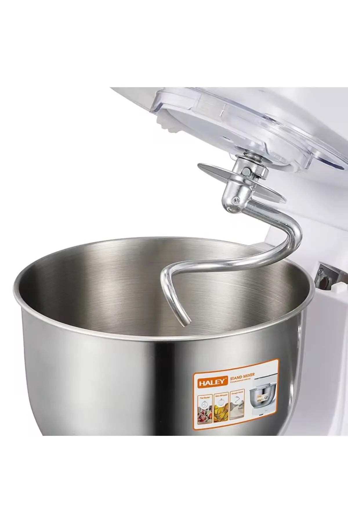 Mixer cu bol HY-2407, 6L, 1200W, 6 viteze, functie puls, otel inoxidabil, accesorii incluse