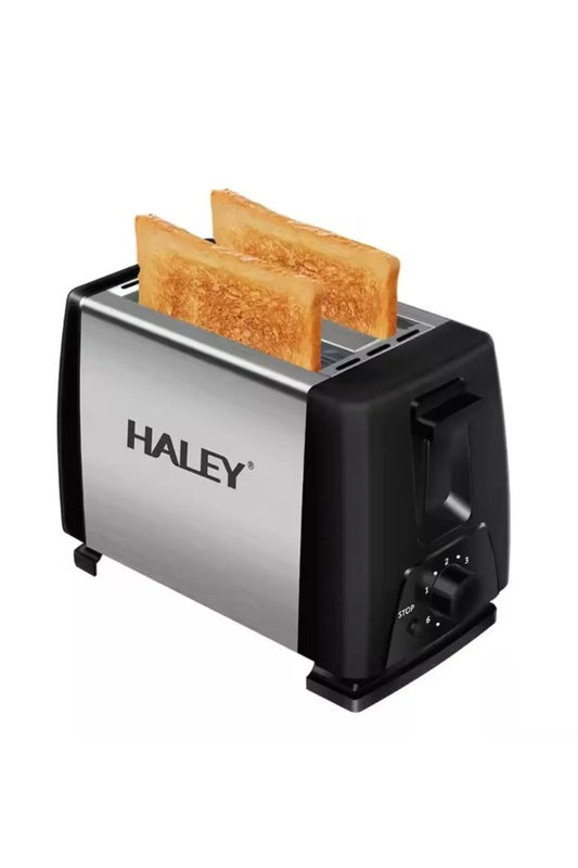 Prajitor de paine HALEY, 2 felii, 750W, otel inoxidabil automat, argintiu/negru