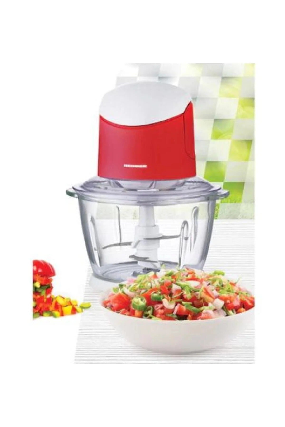 Tocator HEINNER HMC-K500WHR, 500 W, 1 L (Alb/Rosu)