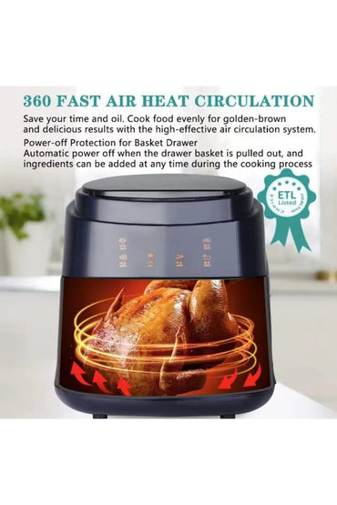 Ultra Fry Digital Air Fryer, 2400W, 8L, 8 programs, Black