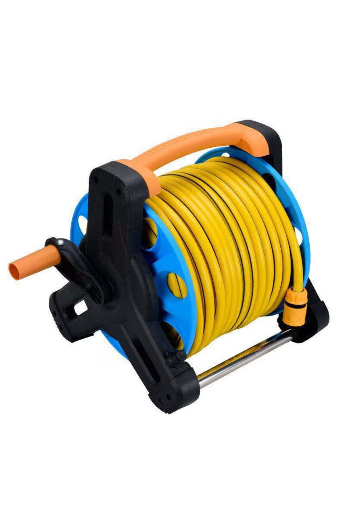 Yellow Garden Hose on Reel AT PERFORMANCE®, 20 m, Including Nozzle and Coupling