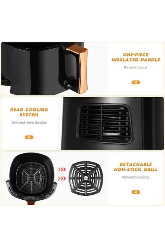 Ultra Fry Digital Air Fryer, 2400W, 8L, 8 programs, Black