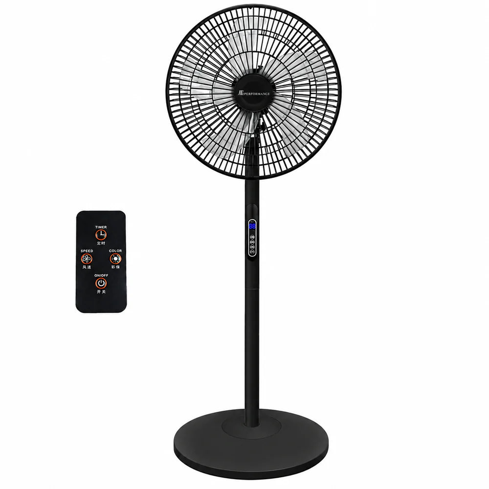 Ventilator cu Picior AT PERFORMANCE® AT-2056, 65W, Telecomandă, 8 Viteze, Oscilație, Display LED, Silentios