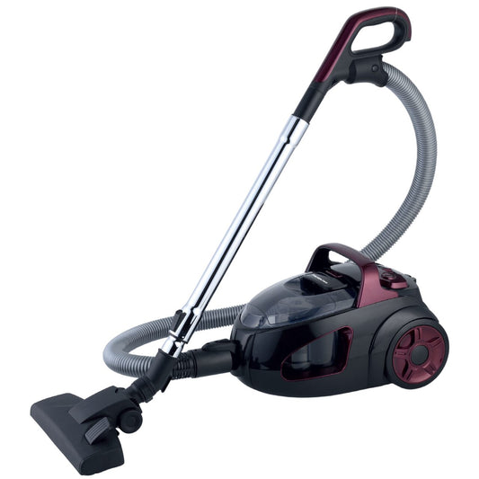 Aspirator fara sac HAUSBERG HB-2822MV, 1200-1600W, multiciclon, aspirare uscata, capacitate 2 litri, filtru HEPA, control viteza, derulator automat cablu, Mov-Negru