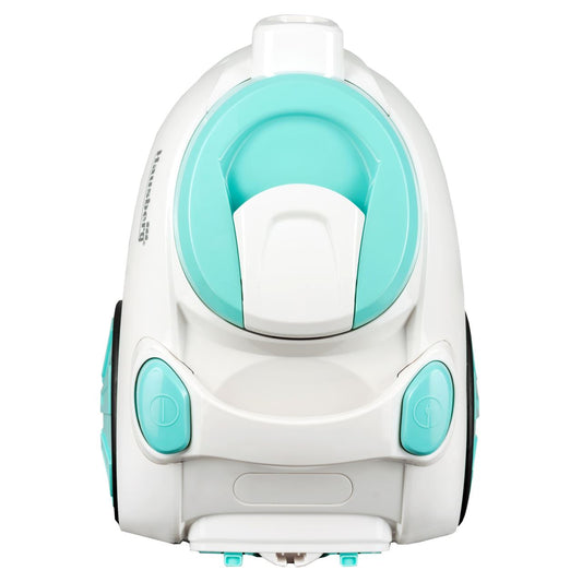 Aspirator fara sac Hausberg HB-2005VR, ciclonic, aspirare uscata, filtru Hepa, tehnologie multi-cyclon, 3L, 700W, 79dB, Alb-Turcoaz