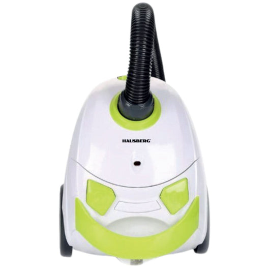 Aspirator cu sac Hausberg HB2080VR, 1500W, Capacitate 1.5L, Alb/Verde