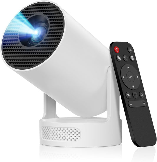 Mini Proiector Portabil Smart 4K, WiFi 6 și Bluetooth 5.4 — cu Aplicații Încorporate, Corecție Automată Keystone, Rotire 180°