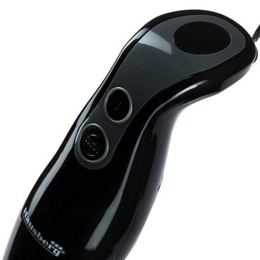 Blender de mana Hausberg HB-7672NG, 300 W, Lama din otel inoxidabil,Tija de otel inoxidabil, 2 viteze, Negru