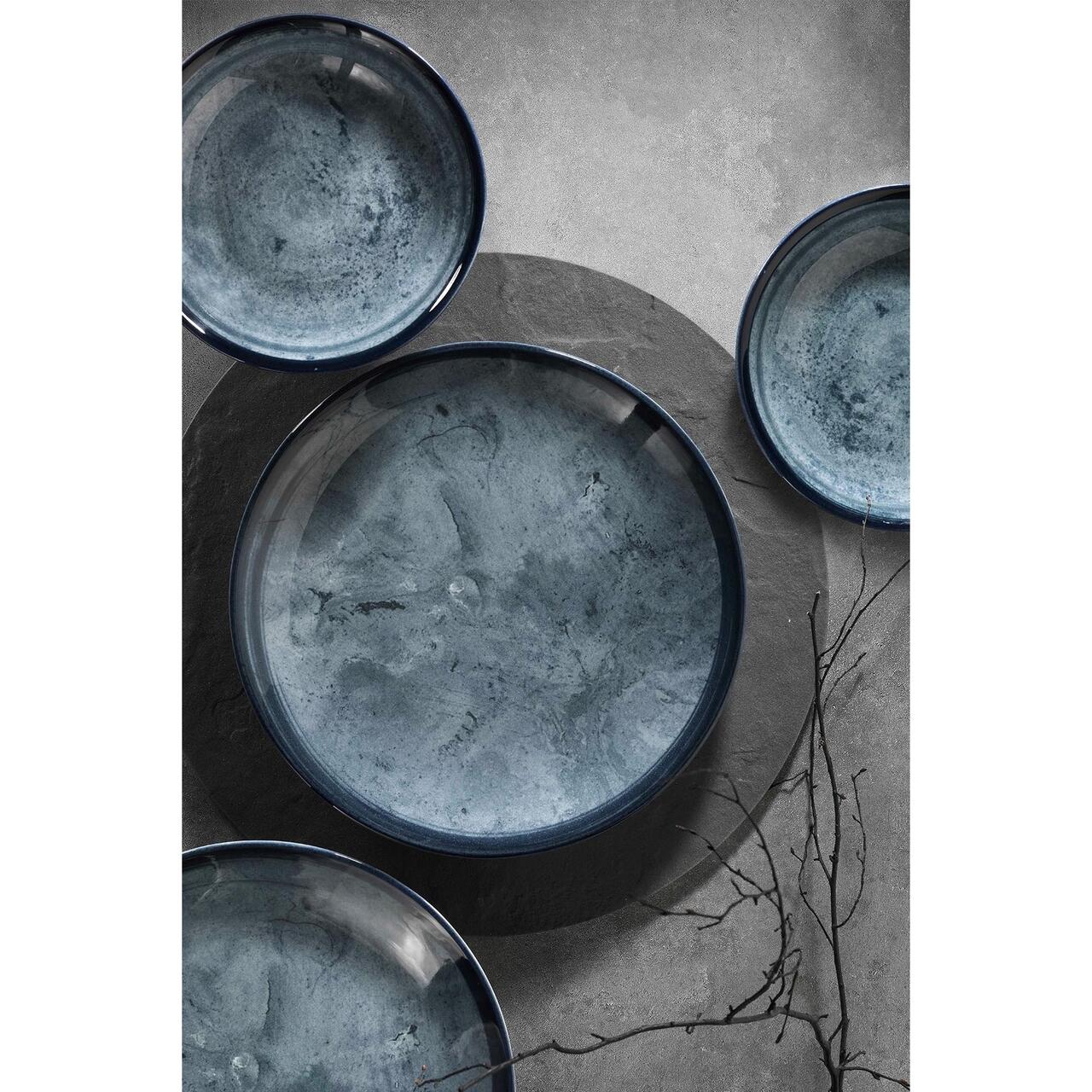 Serviciu de masă Bone Teos, 24 piese, albastru