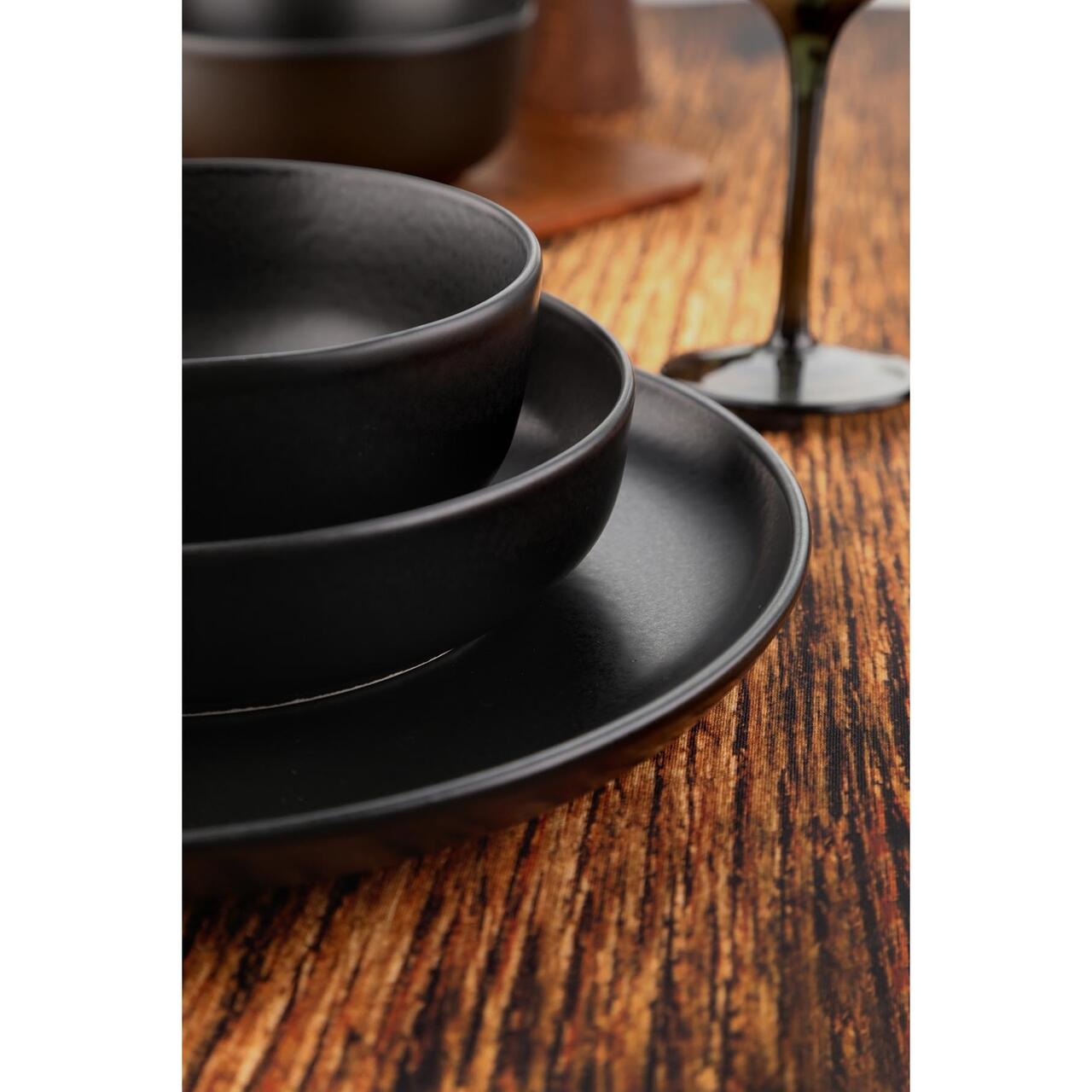 Serviciu de masă CRUTON, 18 piese, negru mat