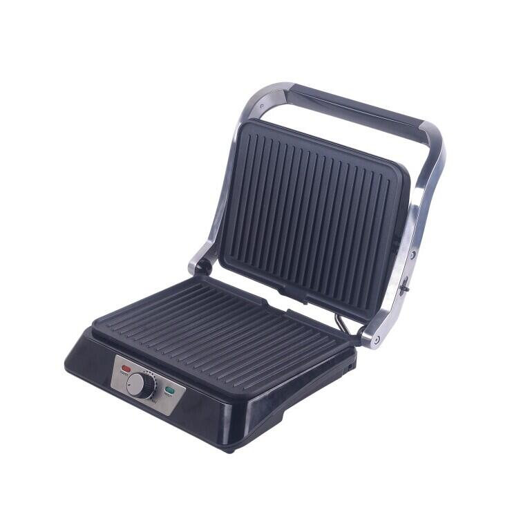 Sandwich maker & grill HAUSBERG HB-538IN, 1850-2200W, Termostat reglabil, Placi acoperite cu granit, Maner din aluminiu, Corp din Inox
