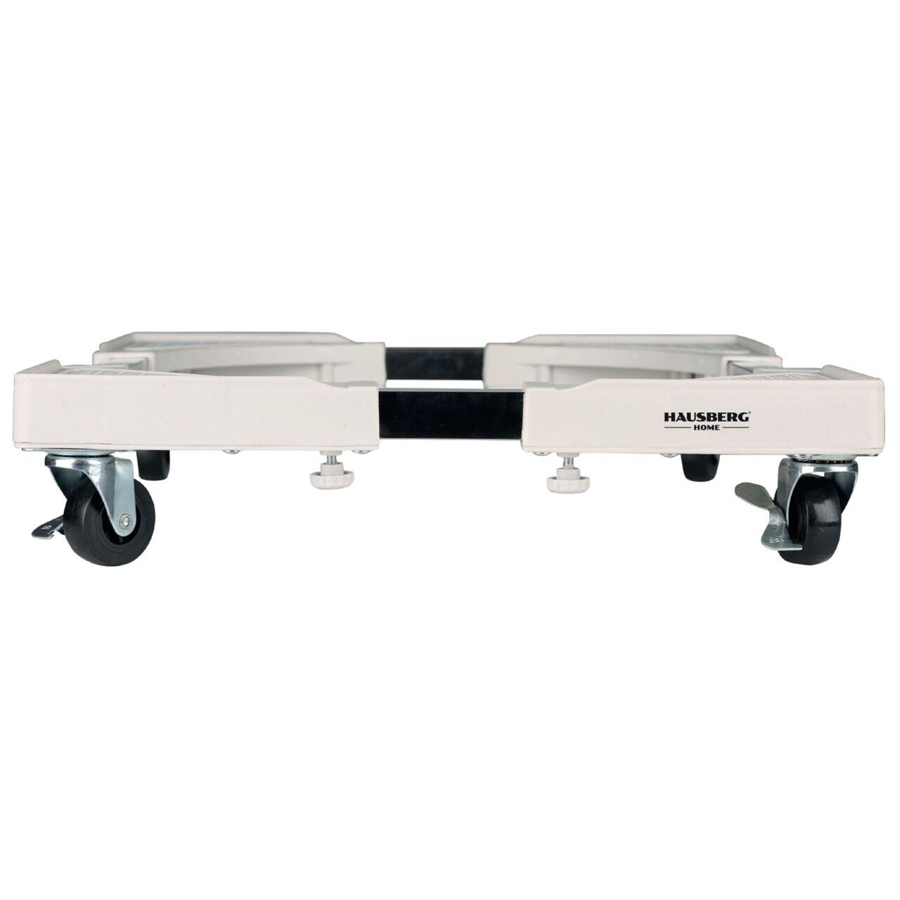 Suport pe roti reglabil pentru aragaz, masina spalat vase si frigider, Hausberg HB-H103R, dispozitiv franare roti