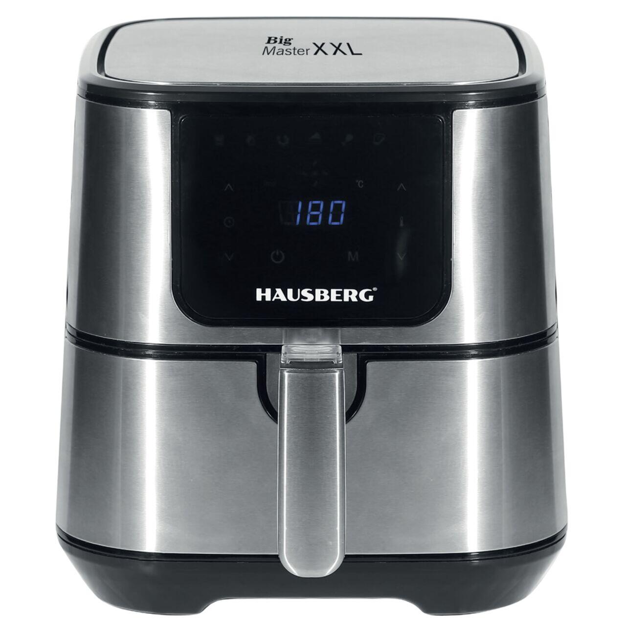 Friteuza Air Fryer Hausberg HB-2365, 1600-1800 W, 5.2 L, Timer, protectie supra-incalzire, maner rece, Display LCD