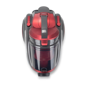Aspirator fara sac Hausberg HB-2820RS, 2200 W, 4.5 litri, 85dB, filtru lavabil, sistem multi-ciclon, Negru/Rosu