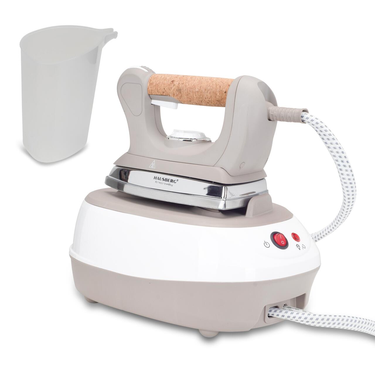 Statie de calcat cu abur HAUSBERG HB-7927RST, 2000-2400W, 60g/min, 0.5l, Termostat, Presiune 6 bar, Incalzire dubla, Rustic