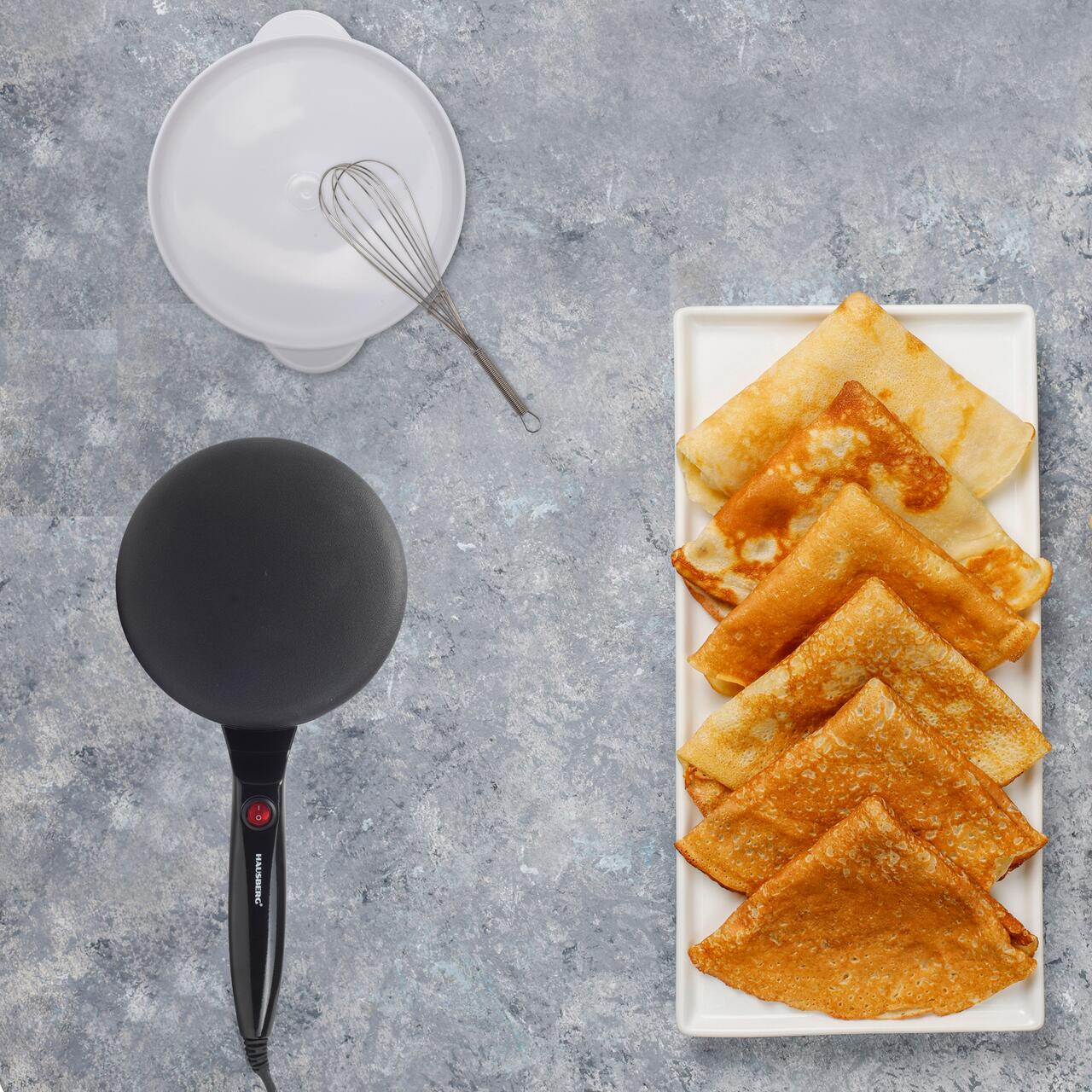 Plita pentru clatite Hausberg HB-9910NG, design compact, suprafata antiaderenta, negru