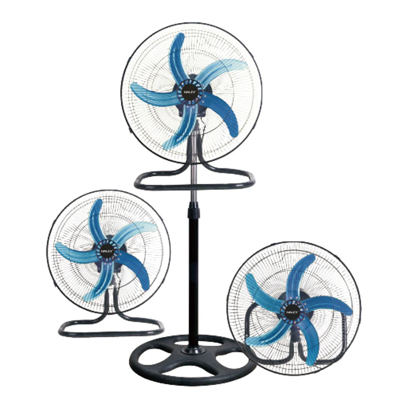 HALEY Vezi toate produsele Ventilator 3 în 1 HALEY, 200W, 45cm, Podea / Perete / Stativ, 3 Viteze, Oscilație, Înălțime Reglabilă până la 155cm