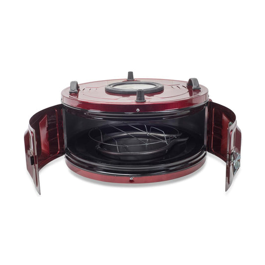 Cuptor electric rotund cu termostat Ertone MN-9010VS, Putere: 220-230V, 50Hz, 2 rezistente electrice 2 x 650W, capacitate 40l, indicator luminos, Visiniu