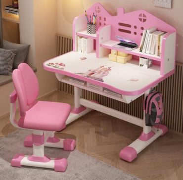 Set birou AT PERFORMANCE®, pentru copii, Mobila pentru casa copilului roz, de studiu și scaun.