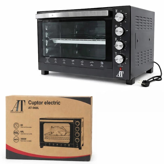 Cuptor Electric AT Performance AT-060L 60L | 3000W | Timer 60 min | Temperatură reglabilă | Negru