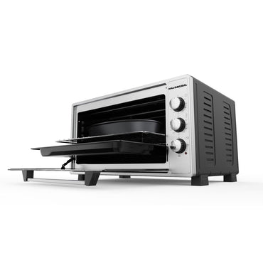 Cuptor electric Hausberg HB-9250NG, Capacitate 55 Litri, Putere 1400 W, Termostat, Gri/Negru