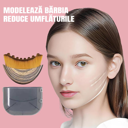 Set Îngrijire Facială 2 în 1: Perie Drenaj Limfatic și Ice Roller pentru Față și Ochi