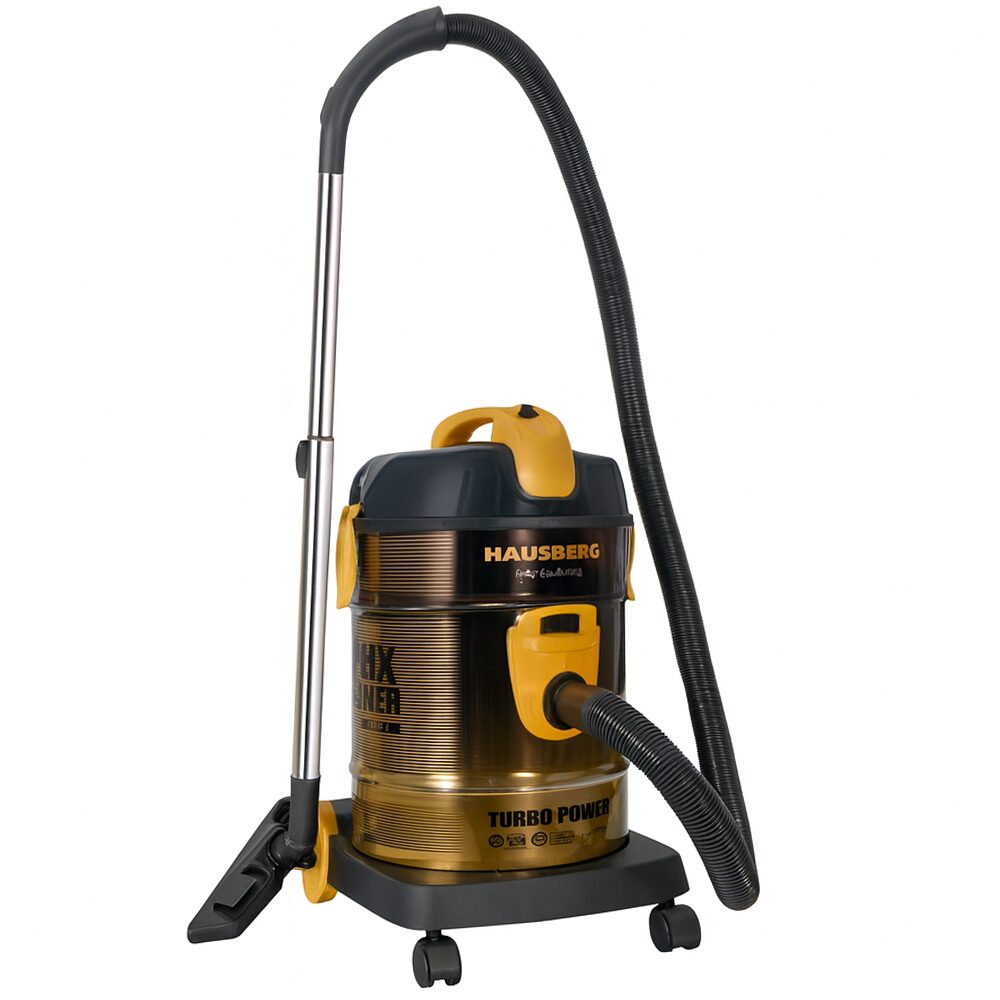 Aspirator Turbo Power Hausberg HB-2835AU, Putere 2000-2400W, Capacitate 21L, Nivel Zgomot 76dB, Filtru Lavabil, Carcasa Metalica