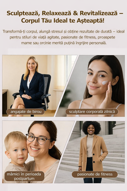 Aparat de masaj corporal Viacare, microcurent, caldura, vibratii, portabil, pentru corp