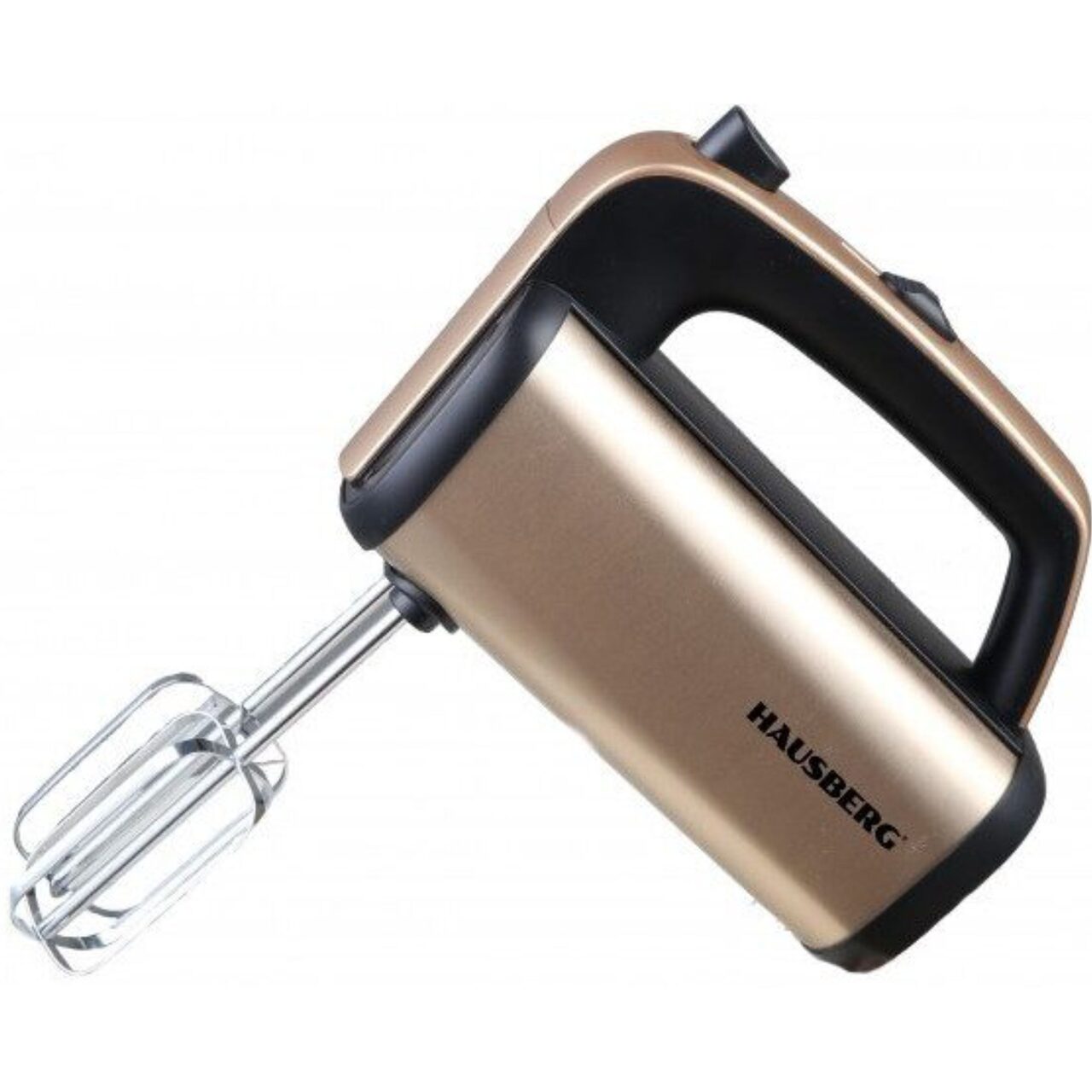 Mixer de Mana HAUSBERG HB-4201AU, 5 viteze, Motor din cupru, 250W-400W, Carcasa Inox, Auriu