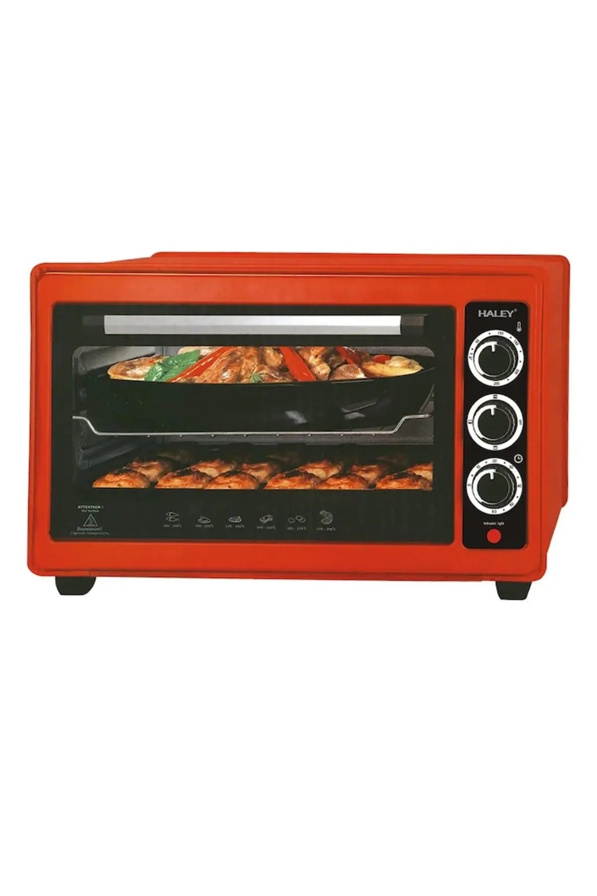 Cuptor cu Microunde 2000W, 48L - Rosu, Incalzire 360°, Design Separabil, Timer, Tuburi 304