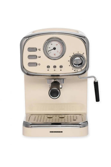 Espressor manual HEINNER HEM-1100CR, 1100 W, 15 bar, 1,25 L, crem