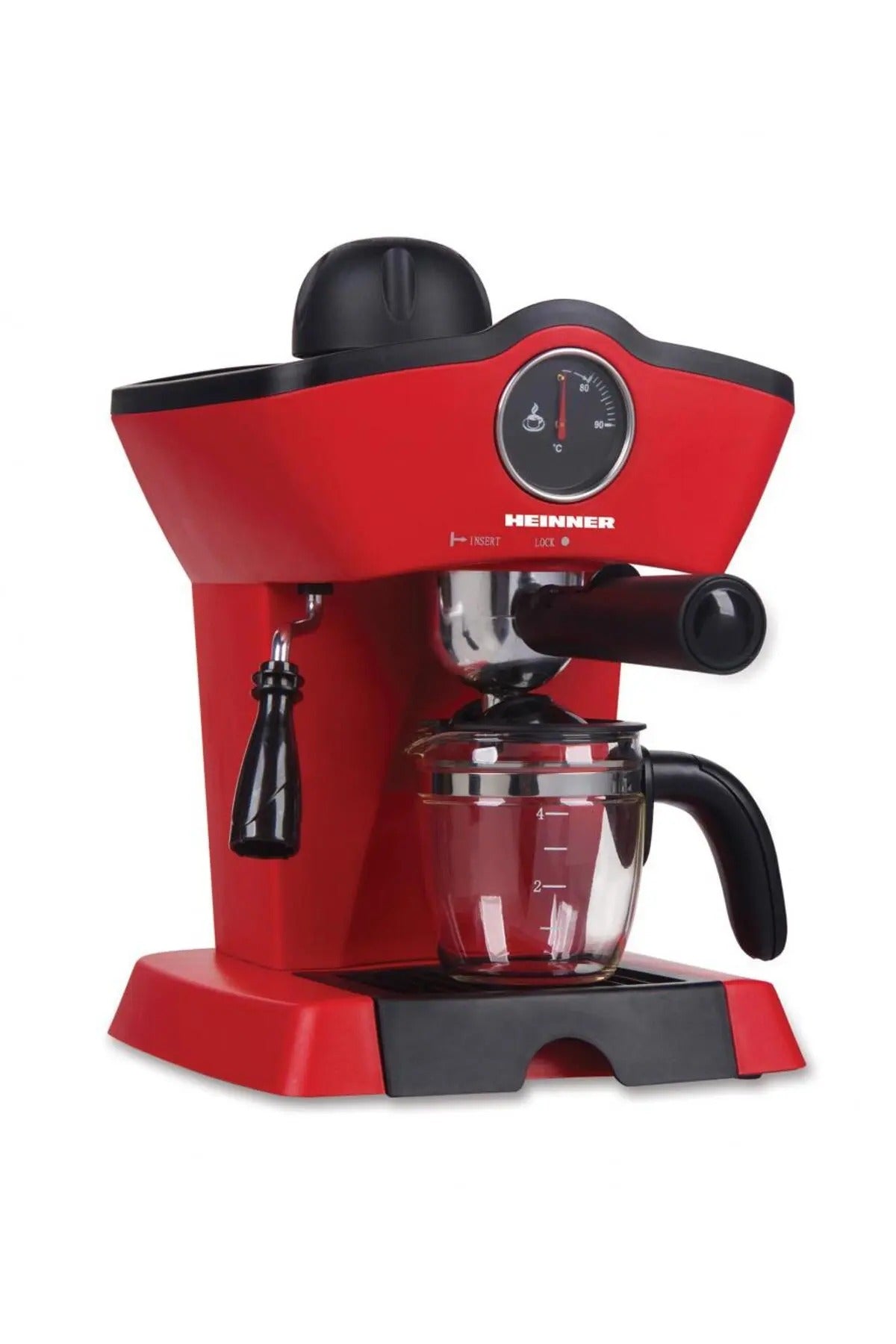 Espressor manual HEINNER HEM-200RD, 800W, 3.5 bar, filtru inox, 250 ml, Rosu