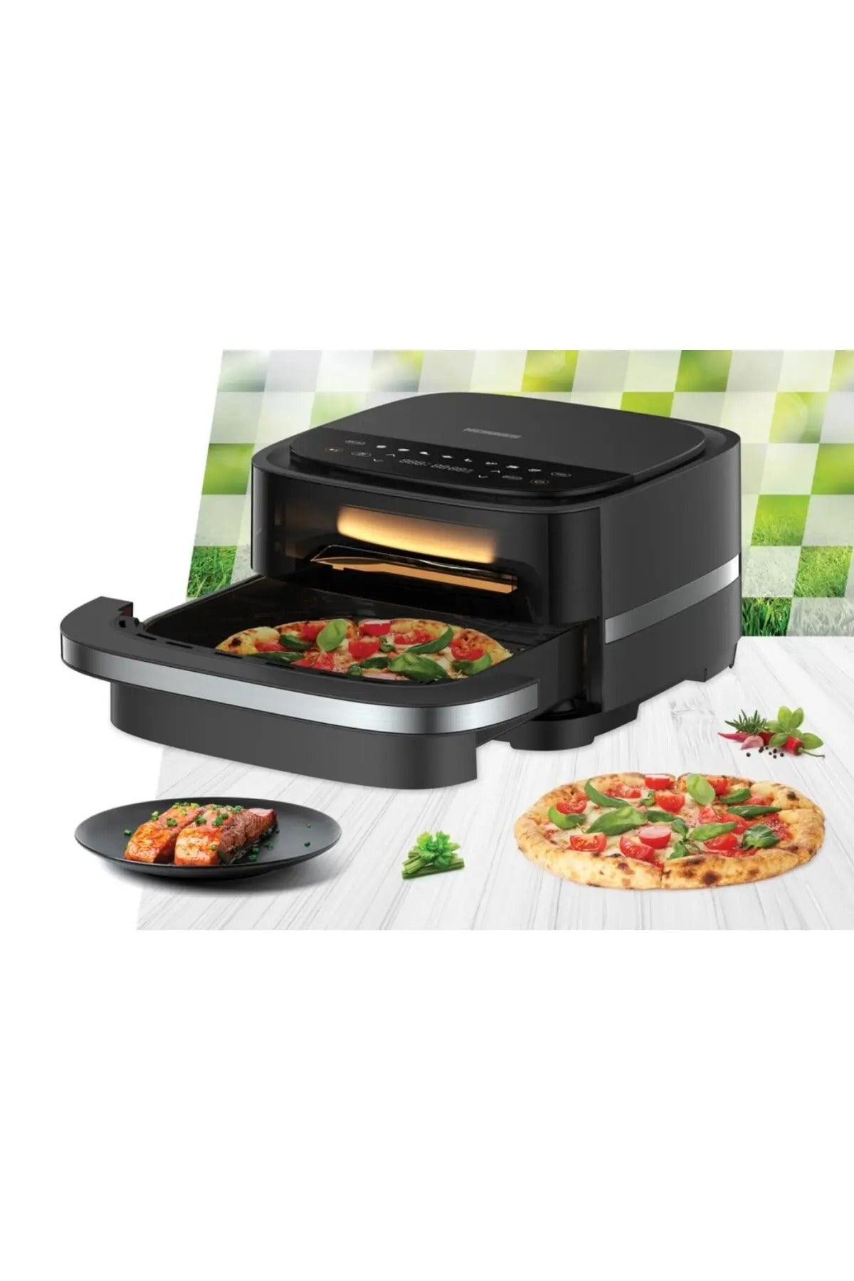 FRIETA CU AER CALD SI CUPTOR PIZZA 2 IN 1 Pizza EasyFry HPAF-B4DC22BK