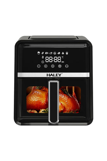 Friteuza cu aer cald 7L, 2000W - gatire la 360°, ecran tactil holografic, sticla de vizualizare la 180°