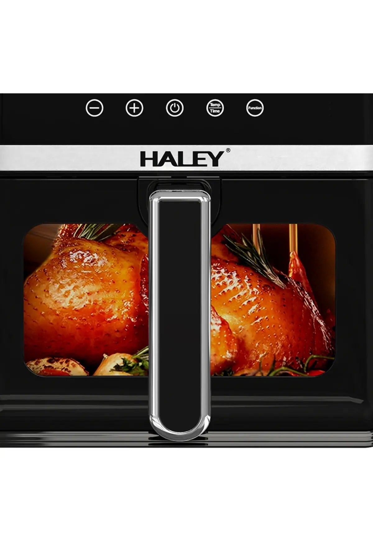 Friteuza cu aer cald 7L, 2000W - gatire la 360°, ecran tactil holografic, sticla de vizualizare la 180°