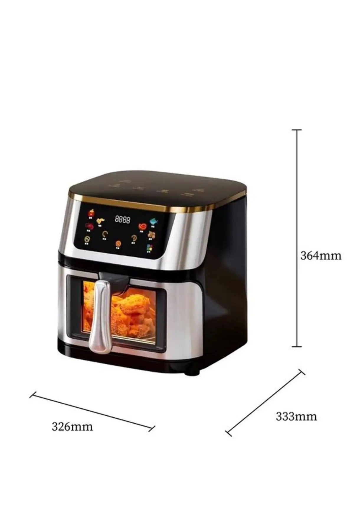 Friteuza cu aer cald AT-0021, 10L, 2400W, panou tactil LCD, 10 programe presetate, temporizator