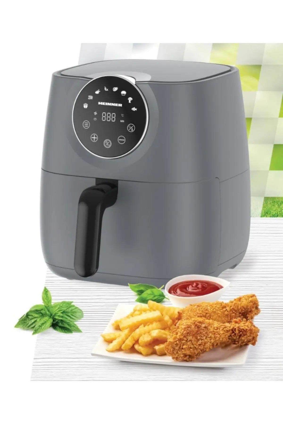 Friteuza cu aer cald Smartfry HAF-B6GREY1700, 1700w, capacitate 5.7l, display control tactil