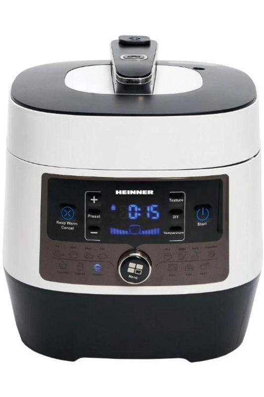 HEINNER HPCK-6WH Multicooker, Temporizator, 14 programe, Afisaj LED, Gatit la abur/presiune, 1000W