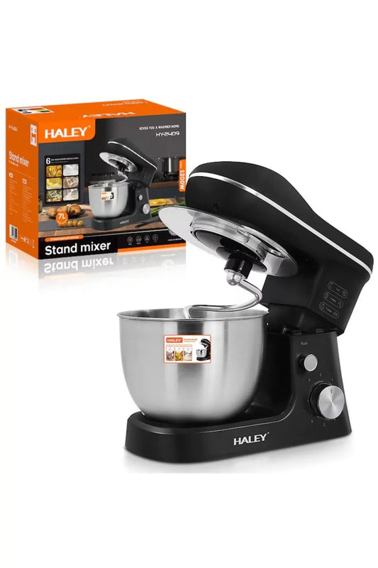 Mixer de inalta performanta HY-2409: putere 1200 W, bol din otel inoxidabil de 7 l, 6 niveluri de viteza si puls