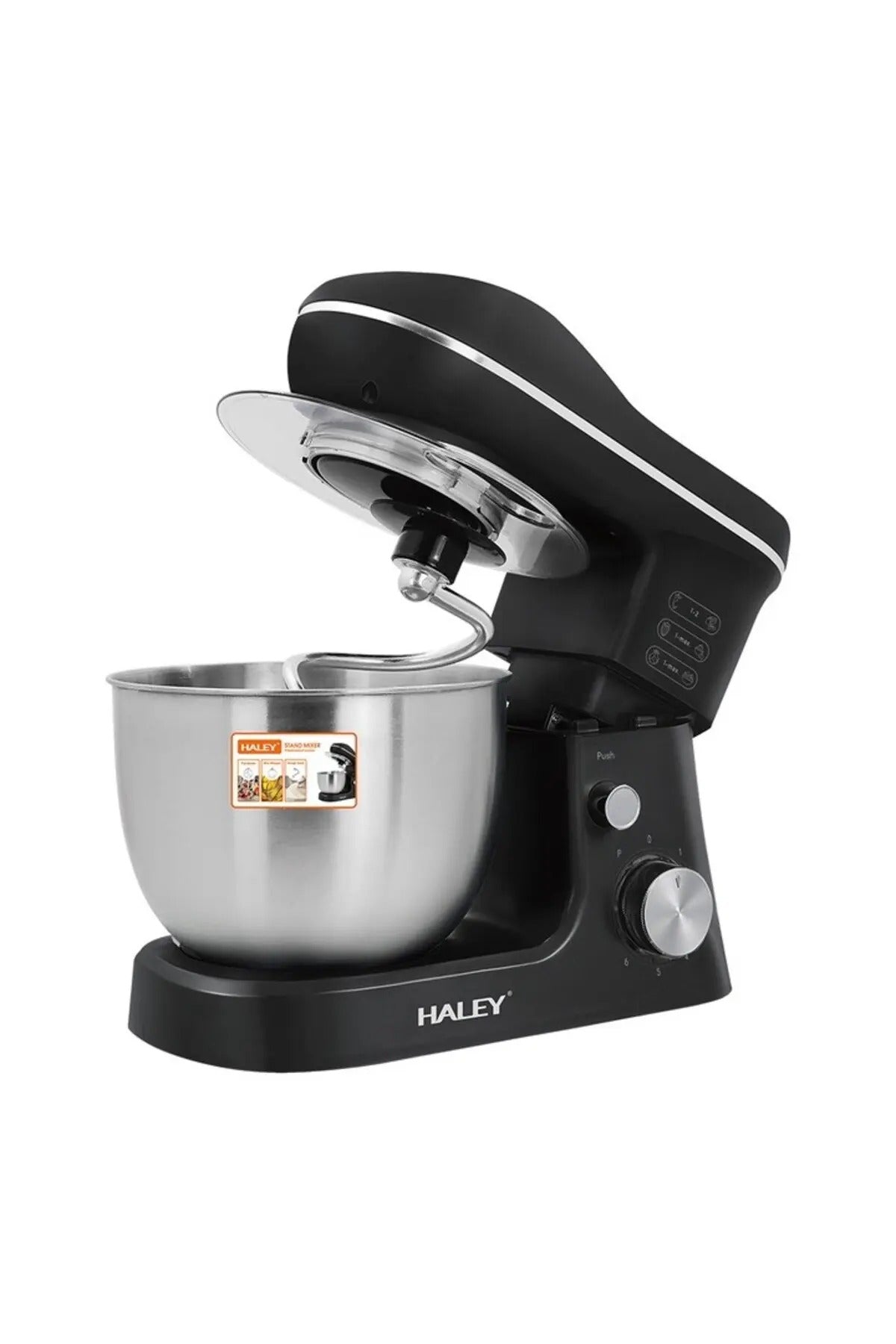 Mixer de inalta performanta HY-2409: putere 1200 W, bol din otel inoxidabil de 7 l, 6 niveluri de viteza si puls