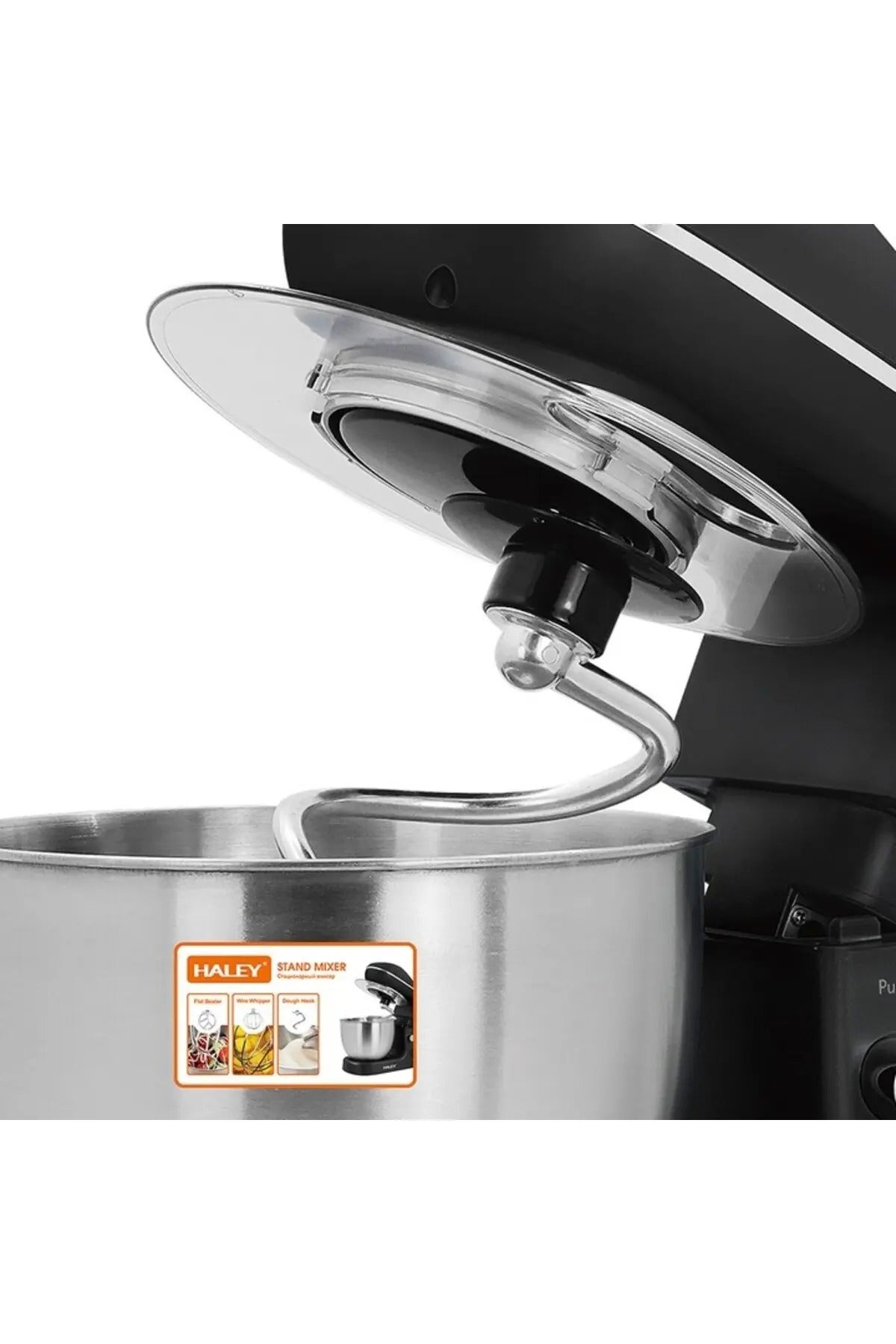 Mixer de inalta performanta HY-2409: putere 1200 W, bol din otel inoxidabil de 7 l, 6 niveluri de viteza si puls