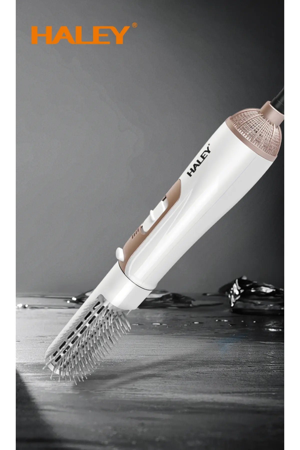 Perie cu aer cald 2 in 1, 800W, 3 setari de temperatura Alb