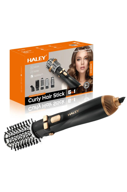 Perie rotativa 6 in 1 cu uscator, 1200W, Capete interschimbabile, 3 viteze, Incalzire rapida