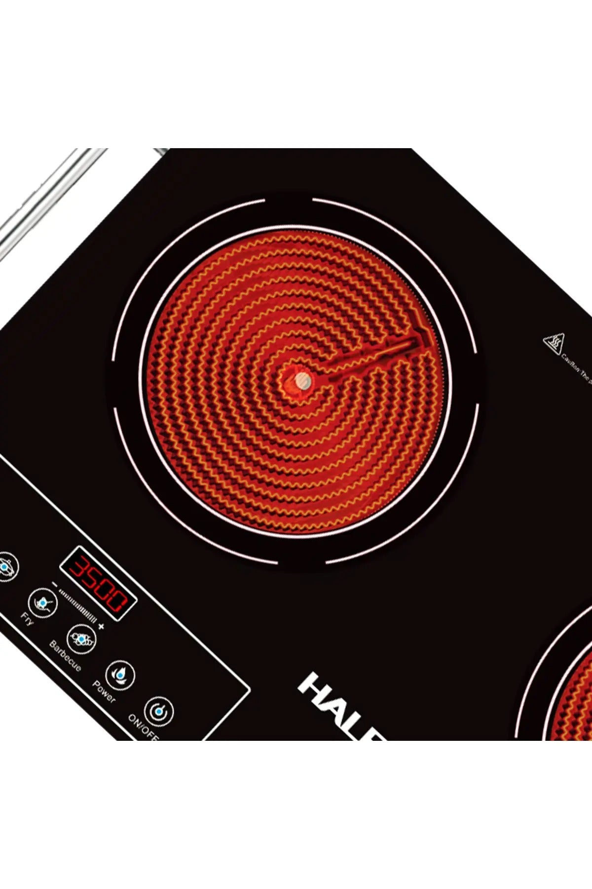 Plita Ceramica HALEY, 2 Ochiuri - 3500W, Geam Cristal Negru, Timer, Control Tactil