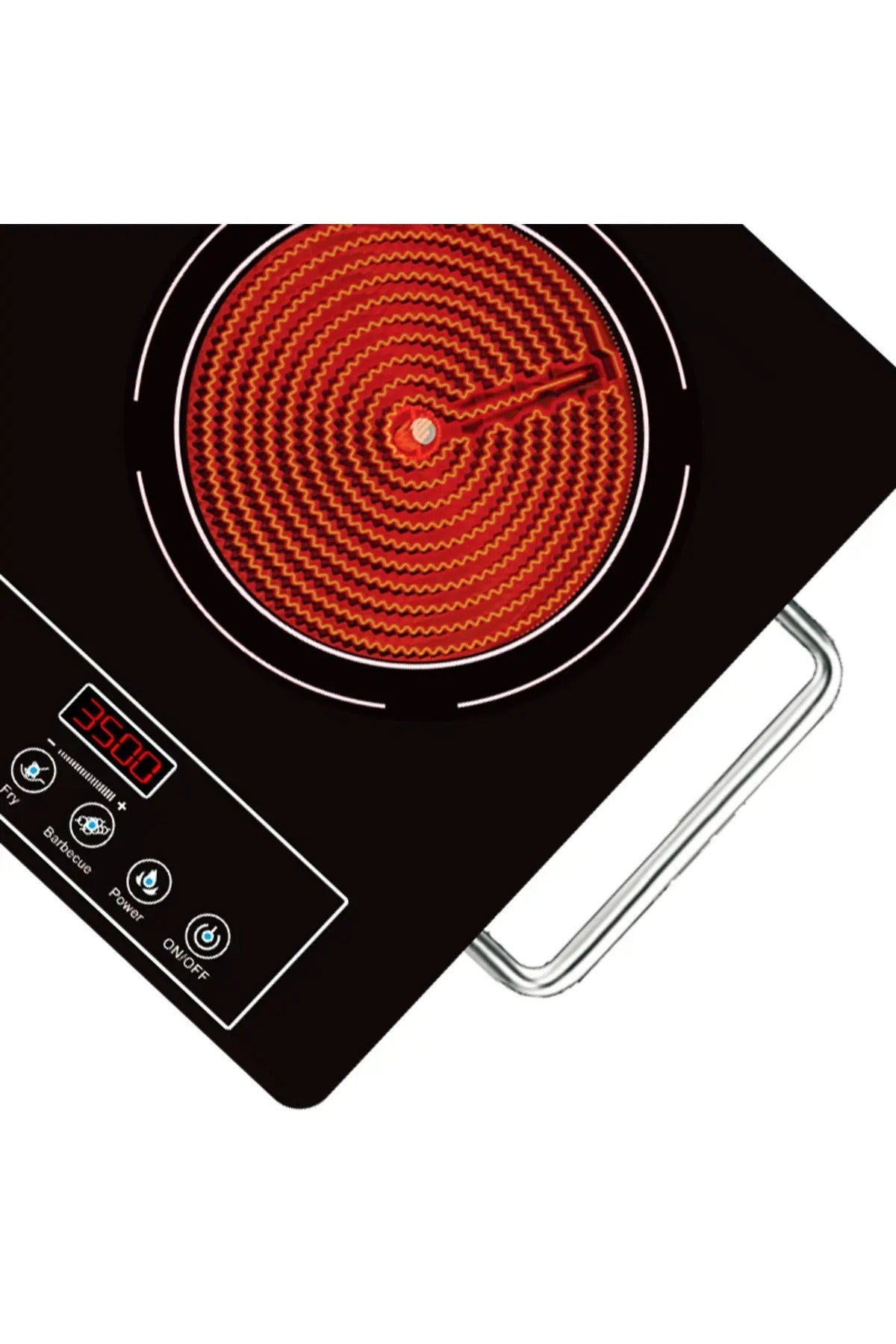 Plita Ceramica HALEY, 2 Ochiuri - 3500W, Geam Cristal Negru, Timer, Control Tactil