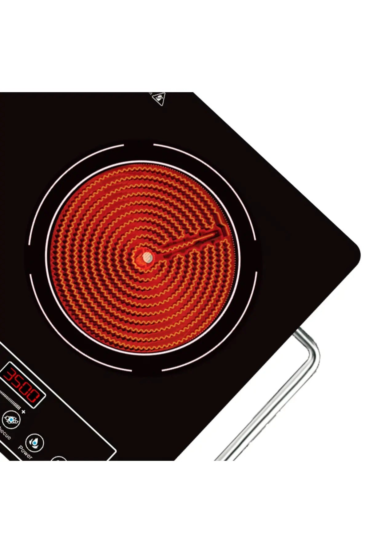 Plita Ceramica HALEY, 2 Ochiuri - 3500W, Geam Cristal Negru, Timer, Control Tactil